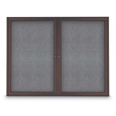 United Visual Products Sliding Door Indoor Enclosed Corkboard, 9 UV9030ACS-GOLD-ULTMAR